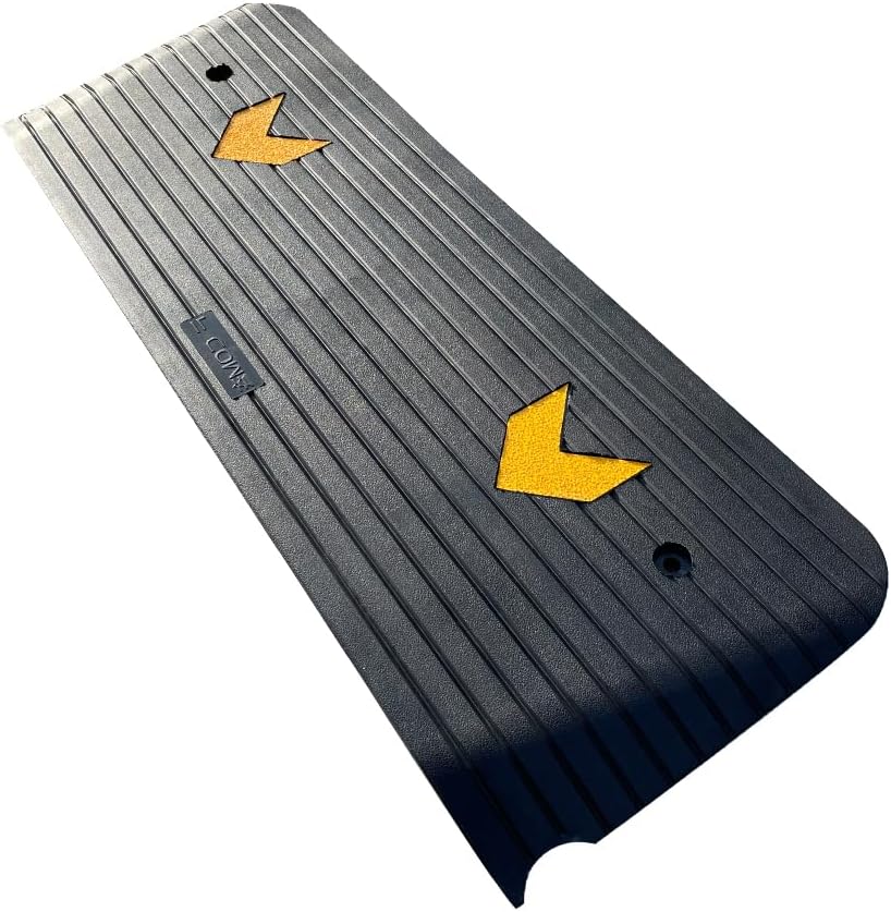 Rubber Threshold Ramp for Doorways Heavy Duty 5cm 2" Rise Wheelchair Ramp, 1 Pack Recycled Rubber Power Curb Ramp for Door Threshold Wheelchair Scooter Ramp Curb Ramp(RTR50)