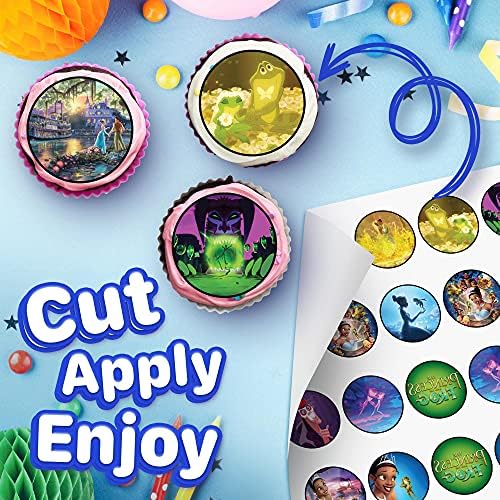 30 x Edible Cupcake Toppers – Enchanted Princess and Frog Party Collection of Edible Cake Decorations | Edible Wafer Sheet