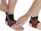 2 Pack Ankle Brace & Elastic Supports for Men & Women, Ankle Support Ankle Compression Sleeve, Plantar Fasciitis Relief Achilles Tendonitis Brace Achilles Tendonitis Wrap (Red, S/M)