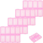 Hemobllo 5pcs Portable Travel Medicine Organizer Box with 8 Compartments, Airtight Daily Use Pill Case for Household Storage, Pink Compact Pill Organizer for Tablets and Vitamins