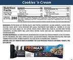Promax Protein Bar, Cookies 'n Cream, 20g High Protein, Gluten Free, 12 Count