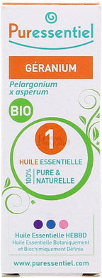 Puressentiel Geranium Essential Oil, Aromatherapy Relief, Calming - 100% Pure, Organic & Natural - Therapeutic Grade, Premium & Certified Quality - Made in France – 0.17 fl oz