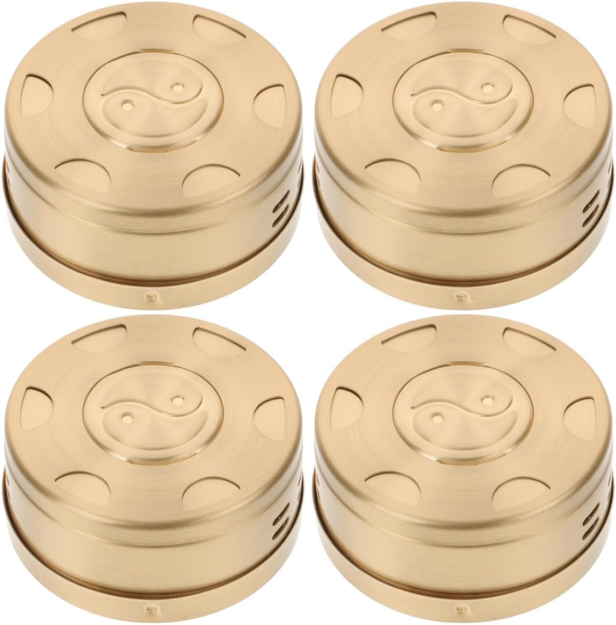Ipetboom 4pcs Moxibustion Box Kit - Copper Moxa Burning Tool Smokeless Portable Moxibustion Burner Holder for Home Massage Therapy Neck Waist Back Shoulder Knee Use - Not Include Moxa