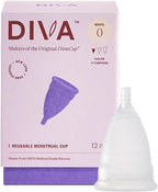 DIVA Cup - Medical Grade Silicone Cup for Period Care - Reusable Menstrual Cup - Up to 12 Hours of Continuous Wear - Model 0 (for Slim Vaginal Canals & First-Time Users)