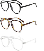 DXYXYO Retro Aviator Reading Glasses for Women, Mens Lightweight Blue Light Blocking Computer Readers