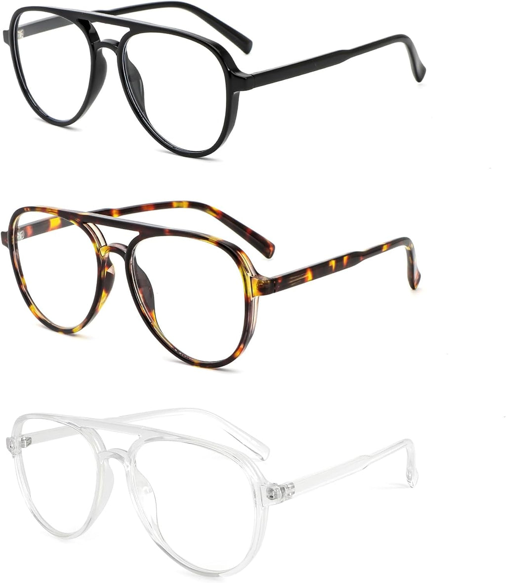 DXYXYO Retro Aviator Reading Glasses for Women, Mens Lightweight Blue Light Blocking Computer Readers