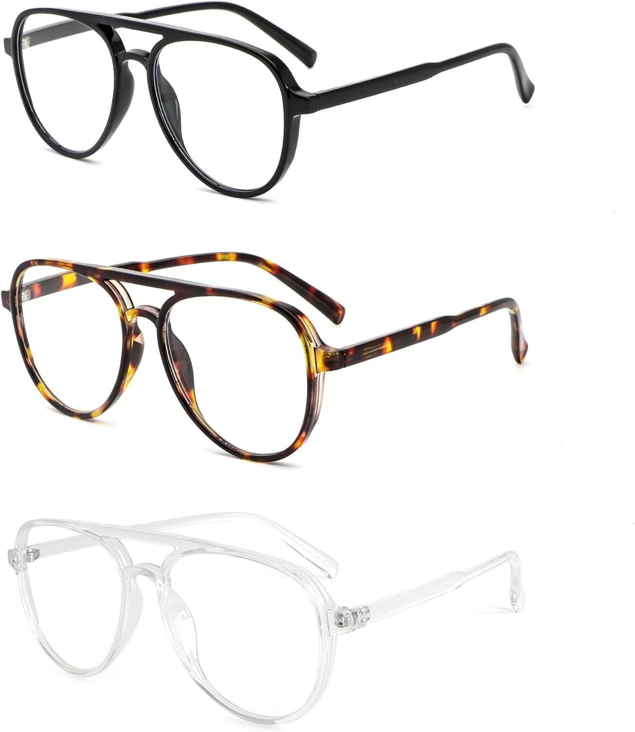 DXYXYO Retro Aviator Reading Glasses for Women, Mens Lightweight Blue Light Blocking Computer Readers