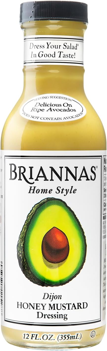 BRIANNAS - Home Style Dijon Honey Mustard Dressing - Fine Salad Dressing made with Premium Ingredients - Gluten Free & Kosher Dressing - 12 oz. Bottle