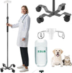 IV Pole with Wheels,47 to 100In Telescopic Infusion Stand Floor with 4 Hooks IV Bag Holder Stand Portable Feeding Pump Stand Frosted Pipe Extension Pole IV Influsion Pole (Gray)