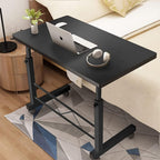 Over-Bed Tables, Adjustable Lap Table Portable with Metal Frame Rolling castors Mobile Stand Desk cart Tray Side Table