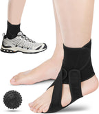AFO Foot Drop Brace Adjustable Foot Brace for Walking, Ankle Foot Orthosis Provide Foot Drop and Ankle Support, for Walking with Shoes, Socks, or Barefoot, for MS, TBI, Stroke, Use Day & Night, Includes a Massage Ball