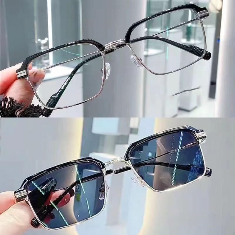 Large Frame Reading Glasses, Photochromic Progressive Bifocal Sunglasses, Transition Business Reader glasses men
