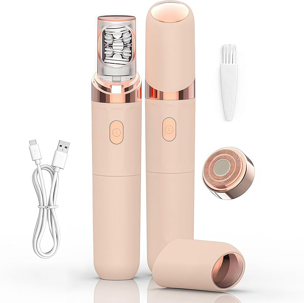 Epilator,Facial Hair Removal for Women,2-in-1 Gentle Root Removal PluxyEpil for Coarse & Fine Hair,2026 New Rechargeable Lady Depiladora Electric Shaver for Face/Legs/Bikini Smooth Skin (Rose Gold)