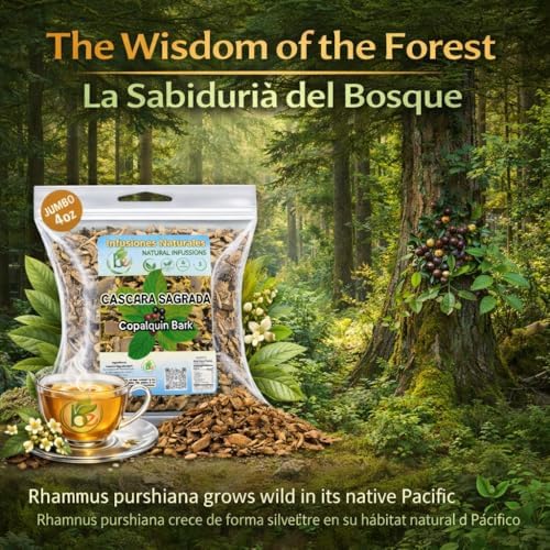 Cáscara Sagrada Loose Tea – 4 oz (113g) Wildcrafted Bark – Rhamnus purshiana | 100% Natural Herbal Tea – Non-GMO, Gluten-Free, Vegan – by Bexpertsusa