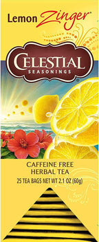 Celestial Seasonings Herbal Tea, Lemon Zinger, 25 Count, (Pack of 6)