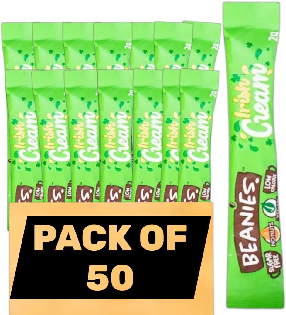 Beanies Irish Coffee Flavoured Instant Coffee Sticks – (Pack of 50 Single Serve Sachets) Smooth Creamy Flavour