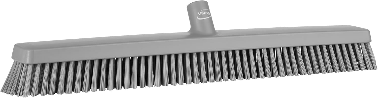 Vikan 319588 24" Heavy-Duty Push Broom, Soft/Stiff, Gray