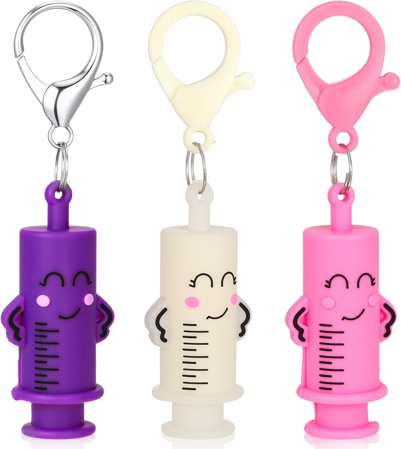 3 Pcs Nurse Ampule Bottle Opener Keychain Gifts, Ampoule Breaker Glass Med Vial Opener Nurse Accessories, Nurses Week Appreciation Graduation Gifts (Translucent White,Purple,Pink)