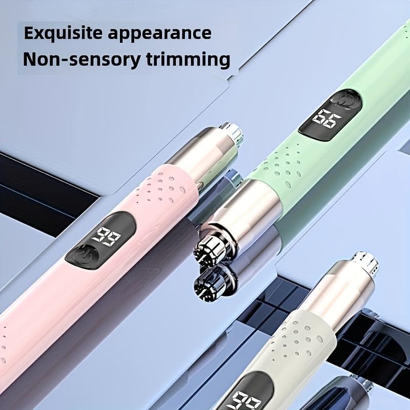Nose Hair Trimmer, Portable Electric Nose Hair Trimmer for Men and Women, No Hair Hurt, No Pain, Stylish and Simple, USB Rechargeable, Eyebrow and Ear Hair Trimming (Green)