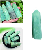 Acxico 1 pcs Natural Blue Carribean Calcite Tower Point Quartz Crystal Wand Healing Stone 6-7cm
