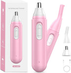 Nose Hair Trimmer for Women Rechargeable :2024 Upgrade 2 in 1 Nose Trimmer for Women, Painless Eyebrow & Facial Hair Trimmer- Dual-Edge Blades, IPX7 Waterproof, Portable for Easy Cleansing, Pink