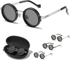 Adjustable Tint Rounded Polarized Lenses Retro Sunglasses, Adjustable Outdoor Travel Polarized Sunglasses, ND Filter Glasses