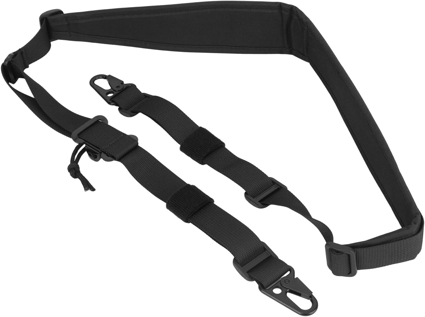 Quick-Adjust 2 Point Sling, Nylon Widened Shoulder Pad Adjustable Quick Adjust Two Point Camera Neck Strap for Toolkit Photography Outdoor Hunting Sports (Black)