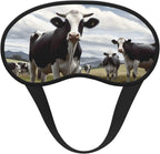 Farm Cow Pictures Sleep Mask for Side Sleepers: Blackout Eye Masks for Sleeping - Soft Breathable Soft Eye Shade Cover for Travel - Adjustable Night Blindfold for Men Women Gifts