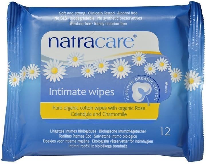 Natracare Organic Intimate Cotton Wipe - 12 Pack Value Size (144 Wipes Total) 12 Count