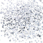 TecUnite Silver Metallic Star Confetti for Tables Silver and Glitter Star Table Confetti for Wedding Birthday Party Decoration, 60 Grams/ 2.1 Ounce