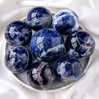 Blue Sodalite Crystal Ball - Sodalite Crystal Sphere Meditation Balls for Witchcraft and Decorative Balls, Meditation & Feng Shui Home Decor, Protection and Energy Cleansing(50-60mm)