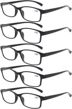 Reading Glasses 5 Pairs Quality Readers Spring Hinge Vintage Glasses for Reading for Men and Women (5 Pack Black, 2.5)