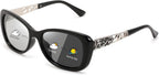 FEISEDY Polarized Women Sunglasses Retro Shades Photochromic Lens Sparkling Crystal Sunglasses UV400 Protection B0144