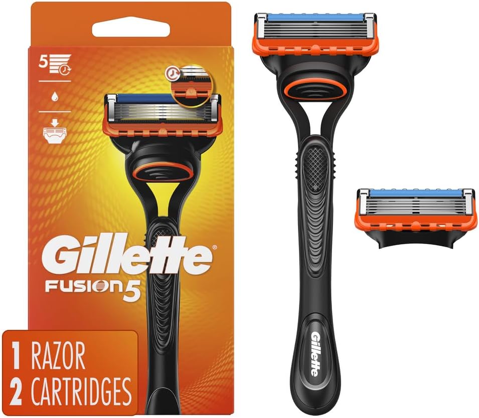 Gillette Fusion5 Razor for Men, Handle + 2 Razor Blade Refills