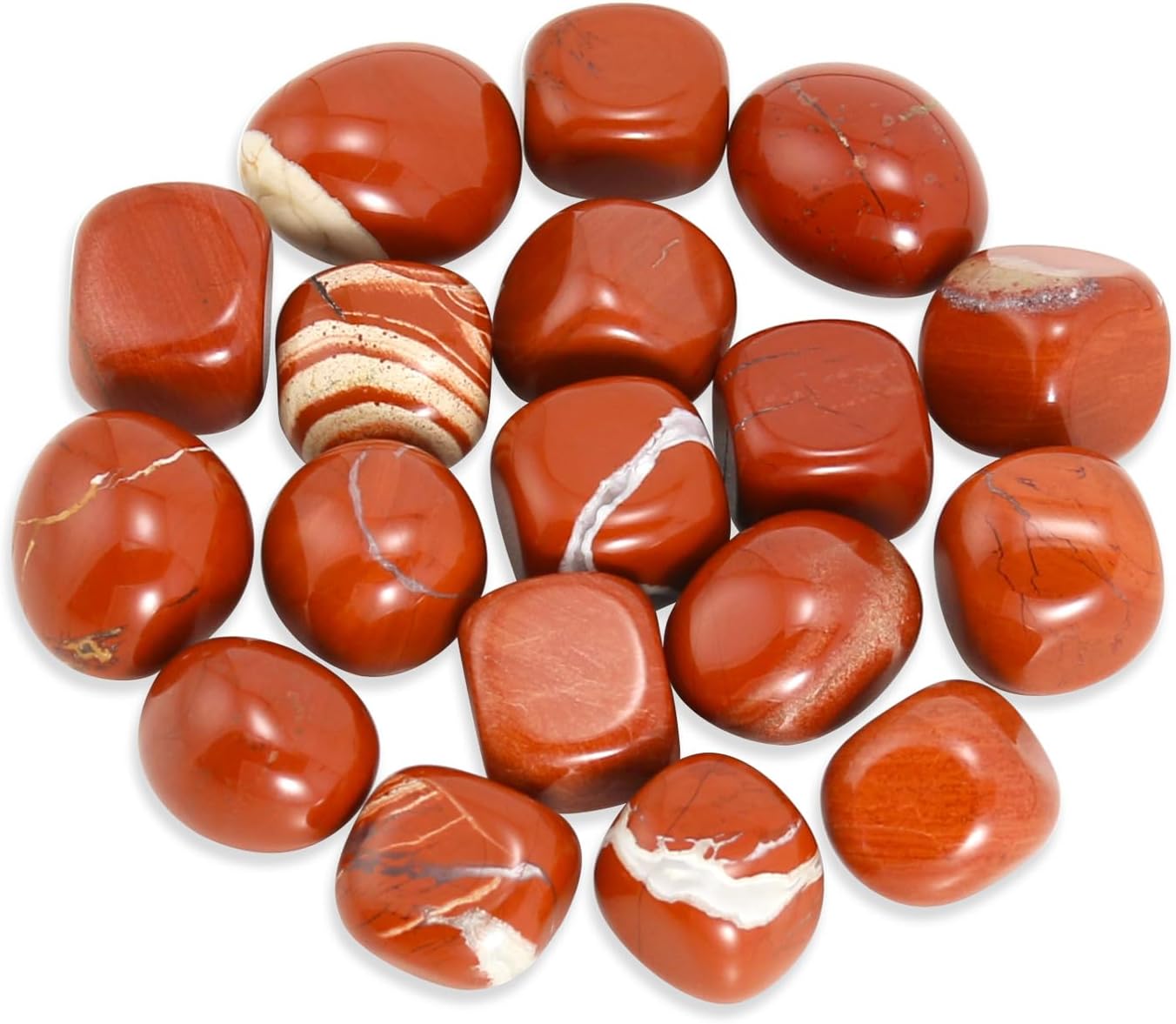Red Jasper Crystals Stone, Polished Stones & Rocks, Natural Healing Crystals for Chakra Balancing, Meditation, Spiritual Decor, Tumbled Stones for Energy, Reiki, Gifts (0.5LB)