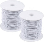 FOMIYES 1mm White Elastic String Cord for Bracelets Beading Jewelry Making DIY Necklaces Sewing Craft 2 Rolls 100m Stretchy Thread for Crafting