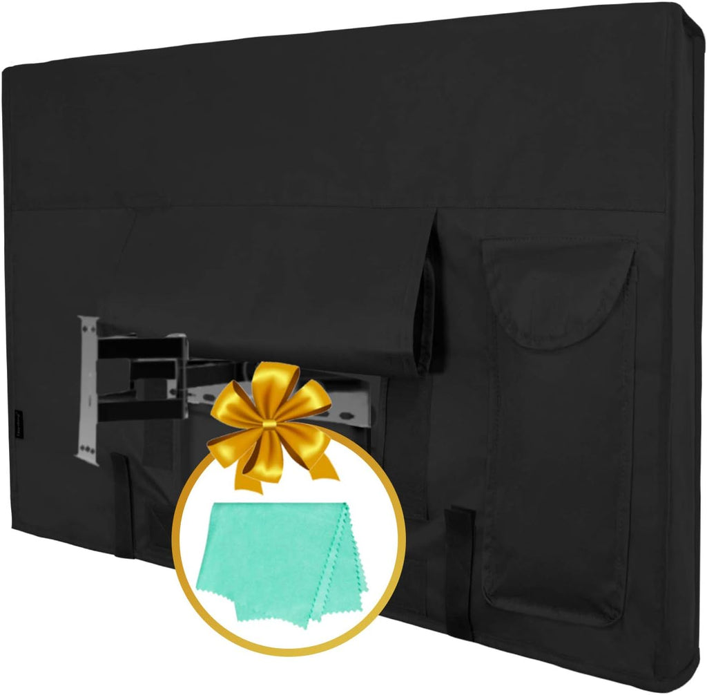 Outdoor TV Cover for 36 to 38 inches LCD, LED, Waterproof, Weatherproof and Dust-Proof TV Screen Protectors with Cleaning Cloth (38 inch,Black)