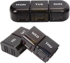 Didiseaon Weekly Medicine Organizer Portable Detachable 7-Compartment Pill Box Black Travel Case and Medication Storage