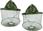 NYKKOLA 2Pack Camouflage Beekeeper Beekeeping Cap Hat with Head Net Mesh Face Protection Outdoor Fishing Equipment Beekeeping Supplies