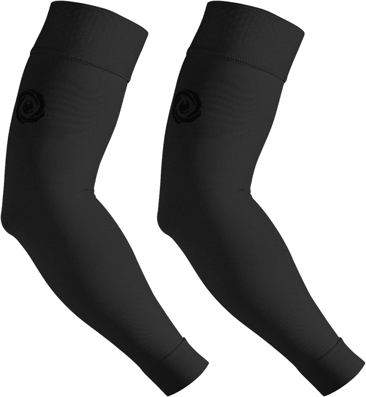 NURCOM® Medical Compression Arm Sleeve for Men Women, 20-30 mmHg with Silicone Band for Lymphedema, Lipedema, Pain Relief, Edema, Swelling, Post Surgery Recovery, 2 Pack, Black L