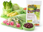 Reusable Produce Bags to Keep Fruit Fresh Longer, 40 Pack (20S, 20L) Vegetable Storage Bags for Refrigerator, Reusable Salad & Cut Flower Storage Bags, BPA Free