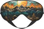 Soft Sleep Mask for Men Women, Double Side Print Sun Mountains Sleeping Masks with Adjustable Strap Trees River Eye Covers Blackout Blindfold for Travel Home Office