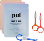 PUL Pack of 3 Reusable 2-in-1 Aligner Seating Chewie & Removal Tool — Compatible with Invisalign, Removable Braces, Retainers, Trays – Easy-to-Use Remover & Chew, Dental, Oral – Pink, Orange, Blue.