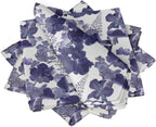S4Sassy Blue Leaves & Morning Glory Floral Cotton Napkin Printed Everyday Basic Washable Table Linen 20 x 20(Pack of 6)