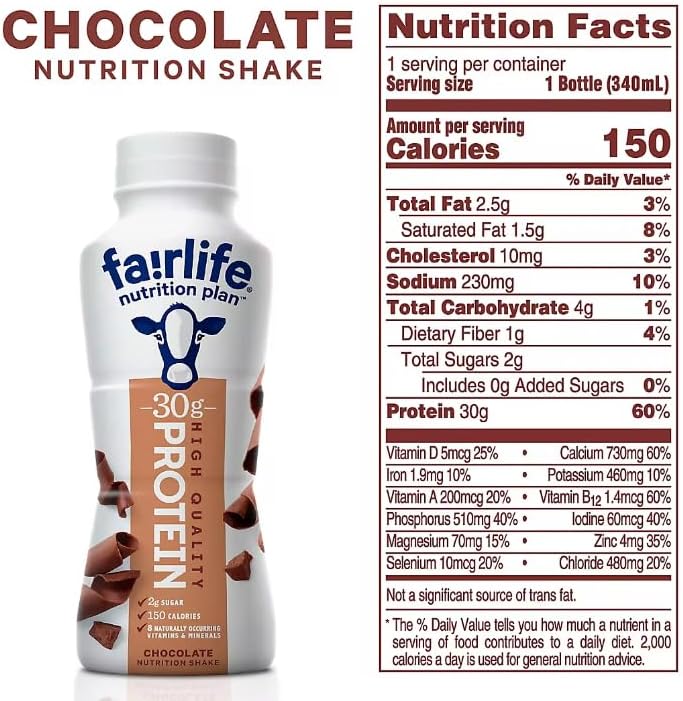 Nutrition Plan High Protein Chocolate Shake, 12 PACK. Orry's Vital