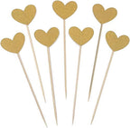 Confetti! 40-piece Heart Cupcake Toppers - Adorable Love-Themed Decorations for Valentine's Day, Weddings, Bridal Showers, Birthdays, and More! - Gold