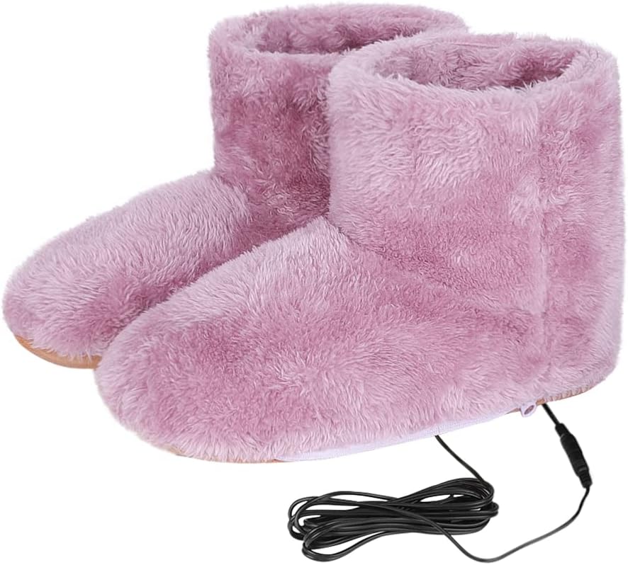 USB Heated Slippers Booties Electric Heating Boot Slippers Washable Feet Warmer Warm Indoor House Shoes Feet Heater Men Women