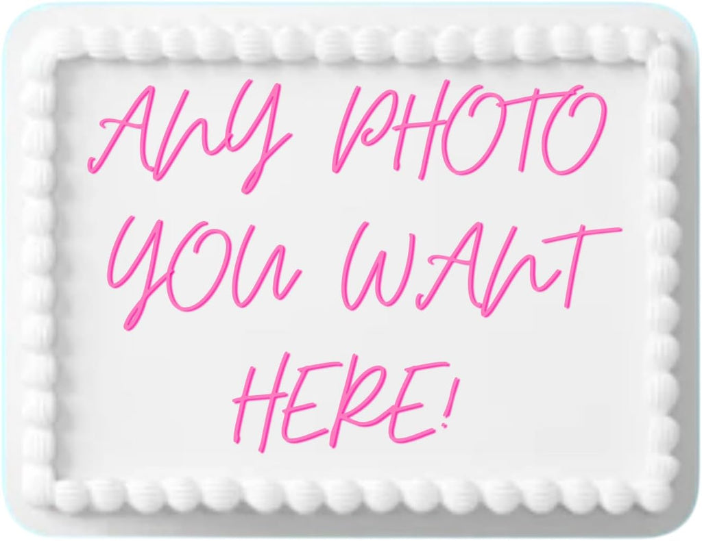 Custom Cake Topper Edible Personalized Image Your Own Cake Topper Birthday 8.5 x 11 inch Customize 1/4 Sheet