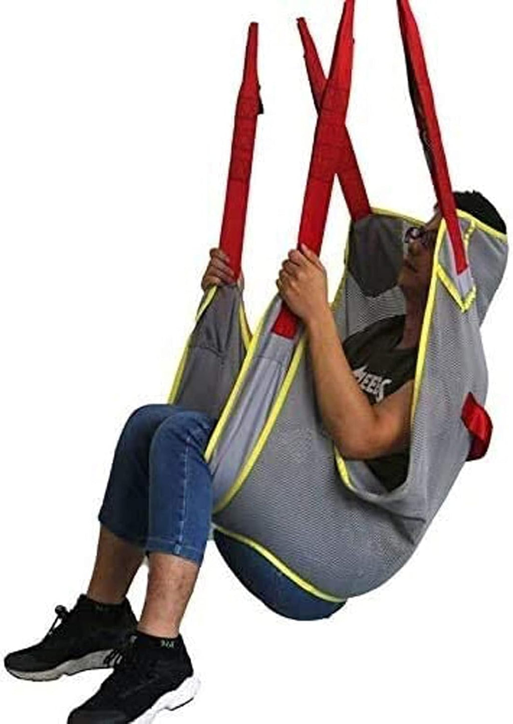 Toileting Sling Patient Lifter Equipment Bariatric Handicap Lift Commode Sling with Head Support, for Transfer from Bed to Wheelchair, Recliner, Shower Chair Or Toilet