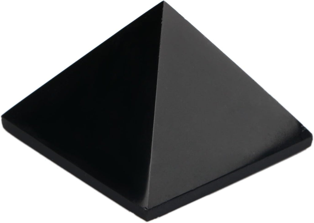 Black Obsidian 1.5" Pyramid Chakra Healing Crystal Reiki Stone Gemstone Radiation Deflection Home Decor Gift Decoration Crafts